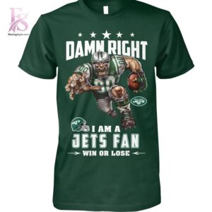 Contemporary fashion apparel in Damn Right I m A New York Jets Fan Win or Lose Shirt 1 featuring a clean design, quality materials, and a comfortable fit for daily wear.