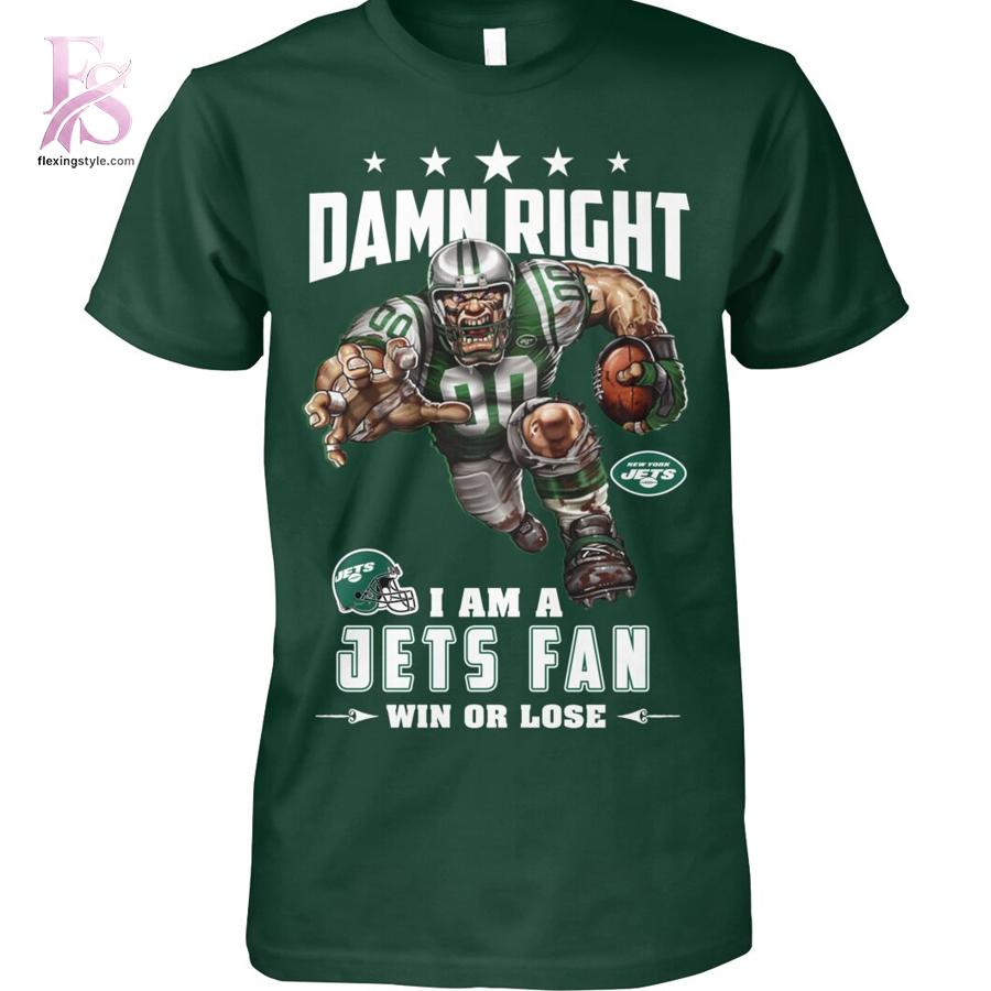 Contemporary fashion apparel in Damn Right I m A New York Jets Fan Win or Lose Shirt 1 featuring a clean design, quality materials, and a comfortable fit for daily wear.