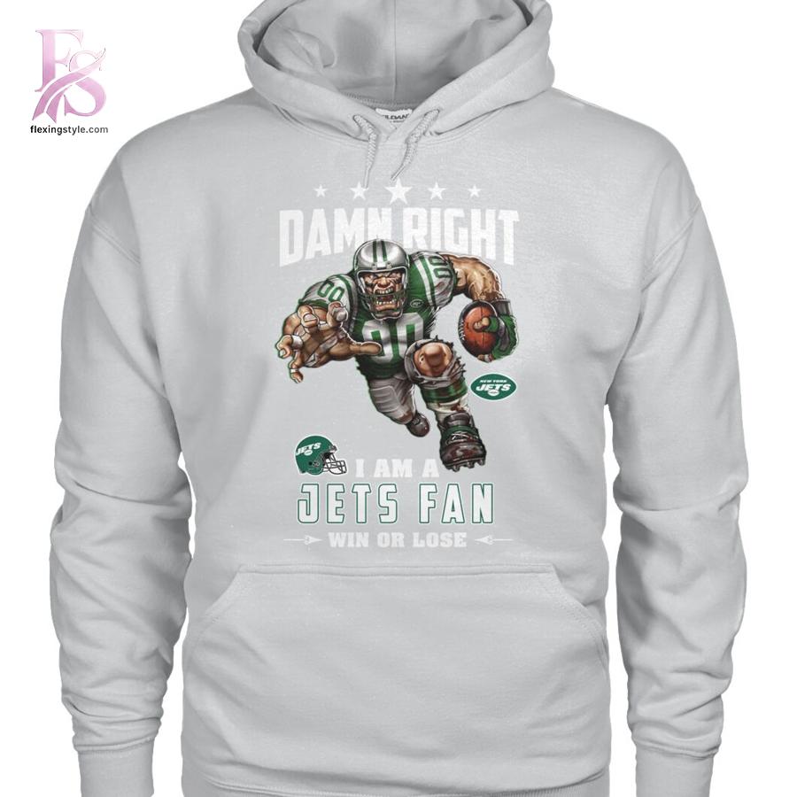 Contemporary fashion apparel in Damn Right I m A New York Jets Fan Win or Lose Shirt 2 featuring a clean design, quality materials, and a comfortable fit for daily wear.