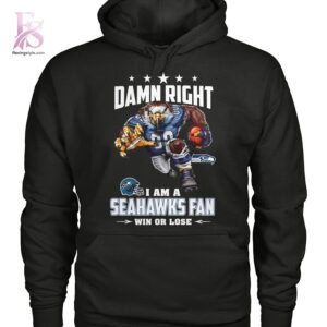 Premium view of Damn Right I m A Seattle Seahawk Fan Win or Lose Shirt 2 with a bold design and everyday appeal.