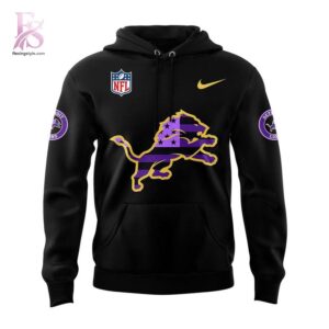 Close-up image of Detroit Lions Purple Heart Tribute Hoodie 2026 2 showcasing its distinctive craftsmanship.