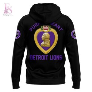 Close-up image of Detroit Lions Purple Heart Tribute Hoodie 2026 3 showcasing its distinctive craftsmanship.