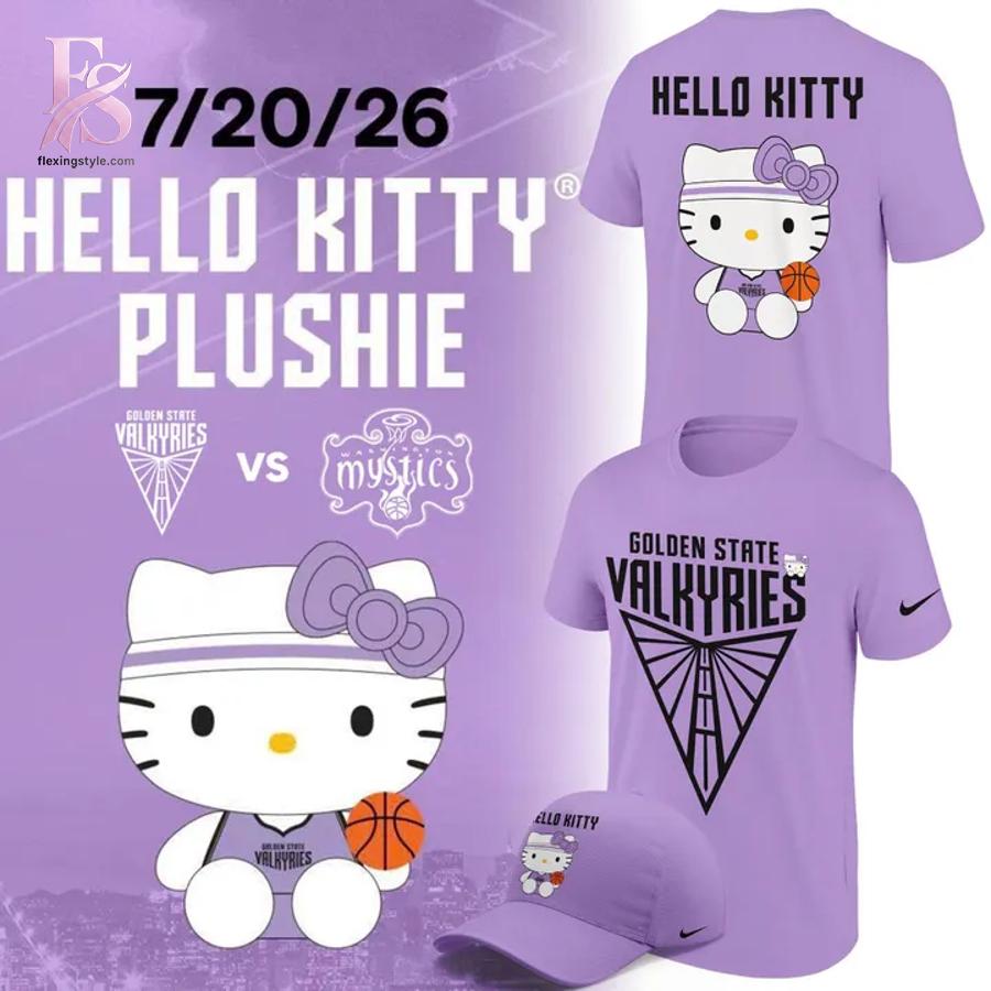 Contemporary fashion apparel in Golden State Valkyries Hello Kitty 2026 Shirt 1 featuring a clean design, quality materials, and a comfortable fit for daily wear.