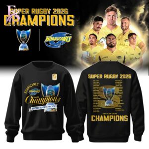 Contemporary fashion apparel in Hurricanes Super Rugby Pacific 2026 Champions TShirt 2 featuring a clean design, quality materials, and a comfortable fit for daily wear.