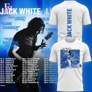 Close-up image of Jack White Live 2026 Tour Tshirt 1 1 showcasing its distinctive craftsmanship.