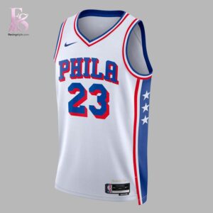 Premium look of LeBron James White Philadelphia 76ers Swingman Jersey 2 with eye-catching details and quality craftsmanship.