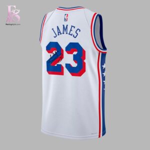 Premium look of LeBron James White Philadelphia 76ers Swingman Jersey 3 with eye-catching details and quality craftsmanship.