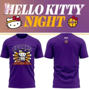 Contemporary fashion apparel in Los Angeles Sparks x Hello Kitty T Shirt 1 featuring a clean design, quality materials, and a comfortable fit for daily wear.