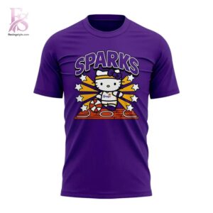 Contemporary fashion apparel in Los Angeles Sparks x Hello Kitty T Shirt 2 featuring a clean design, quality materials, and a comfortable fit for daily wear.