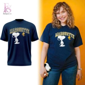Close-up image of Marquette Golden Eagles x Snoopy T Shirt 1 showcasing its distinctive craftsmanship.