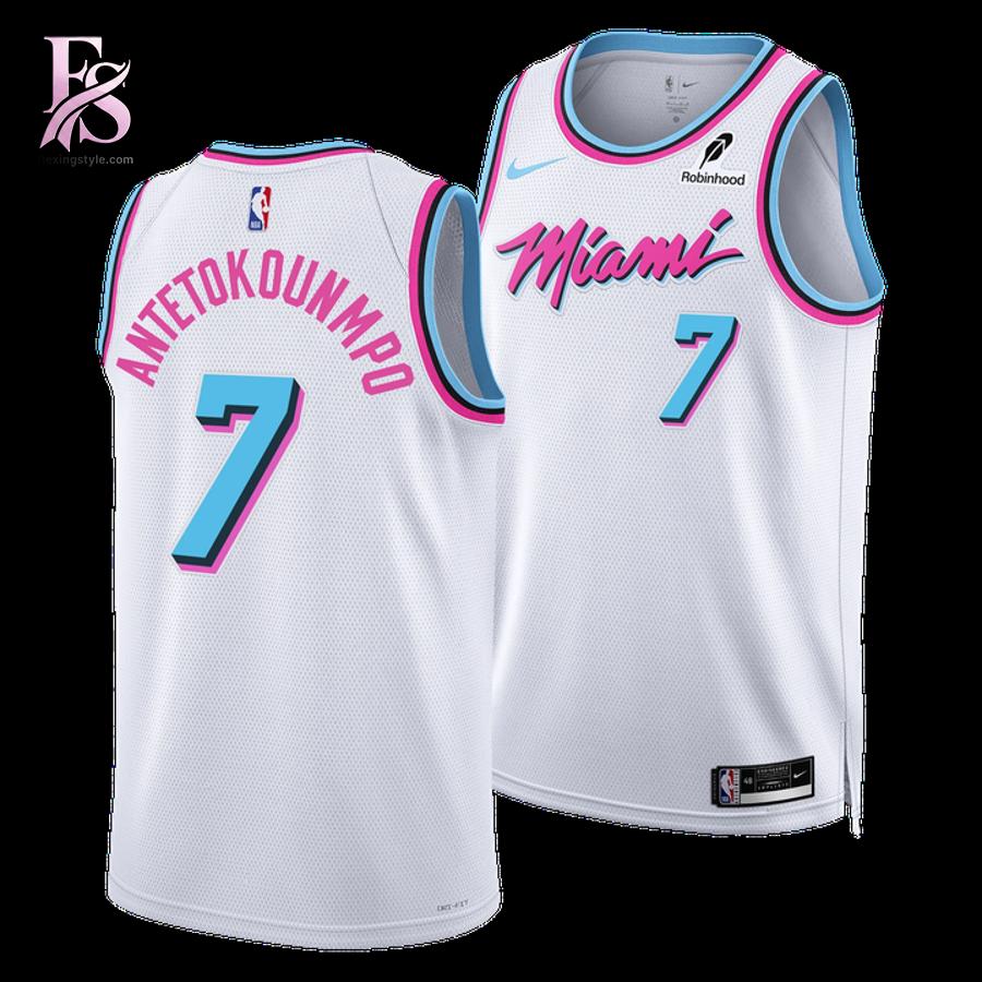 Contemporary fashion apparel in Miami HEAT Giannis Antetokounmpo Basketball Jersey 2 featuring a clean design, quality materials, and a comfortable fit for daily wear.