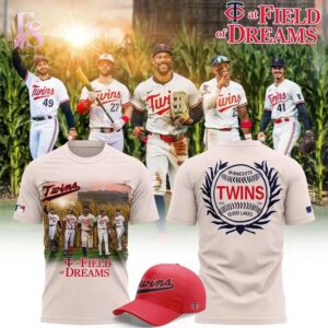 Close-up image of Minnesota Twins 2026 Field of Dreams Game T shirt 1 showcasing its distinctive craftsmanship.