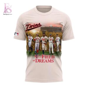 Close-up image of Minnesota Twins 2026 Field of Dreams Game T shirt 2 showcasing its distinctive craftsmanship.