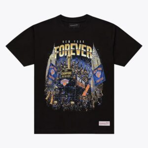 New York Knicks Mitchell Ness Black 2026 NBA Finals Champions Parade T Shirt featuring a standout look with carefully crafted details.