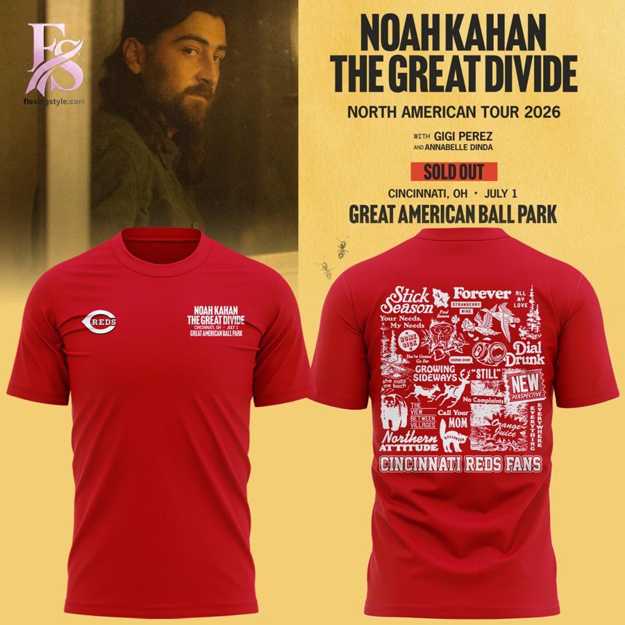 Premium view of Noah Kahan x Cincinnati Reds Shirt 2026 1 with a bold design and everyday appeal.