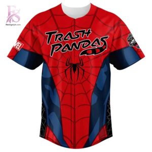 Rocket City Trash Panda Spider Man Jersey 2026 2 featuring a standout look with carefully crafted details.