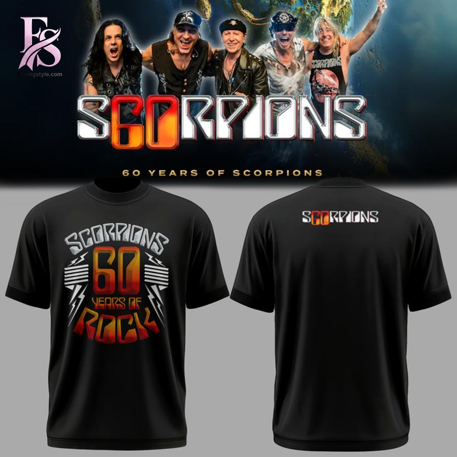 Contemporary fashion apparel in Scorpions 60 Years of Rock Shirt 1 featuring a clean design, quality materials, and a comfortable fit for daily wear.