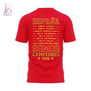 Premium look of Spain National Team 2026 FIFA World Cup Champions Somos Campeones T Shirt 3 with eye-catching details and quality craftsmanship.