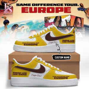 Close-up image of Swae Lee Same Difference Tour Europe Signature Air Force Shoes 1 showcasing its distinctive craftsmanship.
