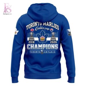 Premium view of Toronto Marlies Blue 2026 Calder Cup Champions 2 Time Champions Hoodie 3 with a bold design and everyday appeal.