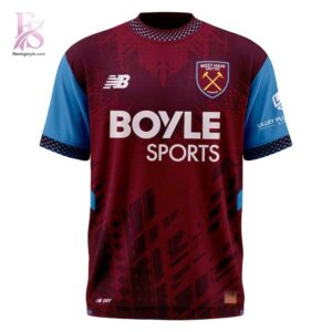 Contemporary fashion apparel in West Ham United 26 27 Elite Home Shirt 2 featuring a clean design, quality materials, and a comfortable fit for daily wear.