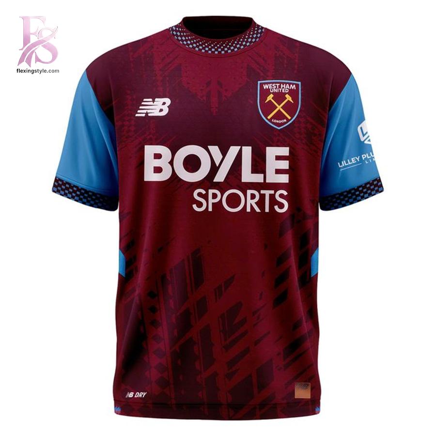 Contemporary fashion apparel in West Ham United 26 27 Elite Home Shirt 2 featuring a clean design, quality materials, and a comfortable fit for daily wear.