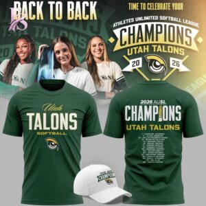 Utah Talons BACK TO BACK AUSL CHAMPIONS 2026 T shirt 1 stylish fashion apparel for everyday casual wear with modern design and premium comfort